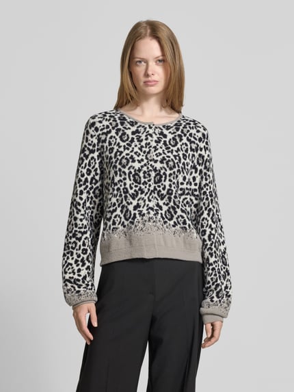 monari Strickjacke mit Rundhalsausschnitt Taupe 4