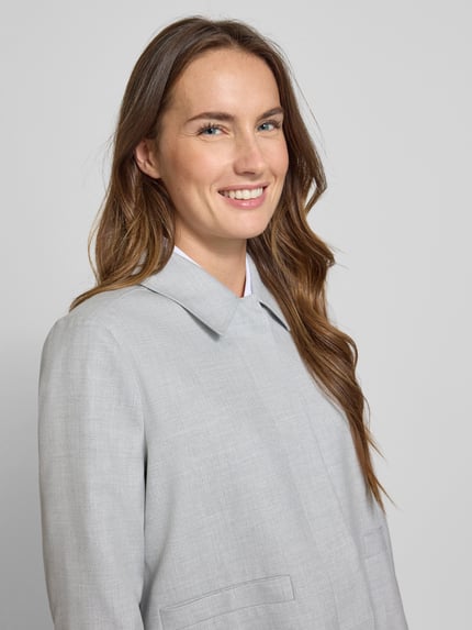 COMMA Regular fit blazer met paspelzakken Zilver - 3