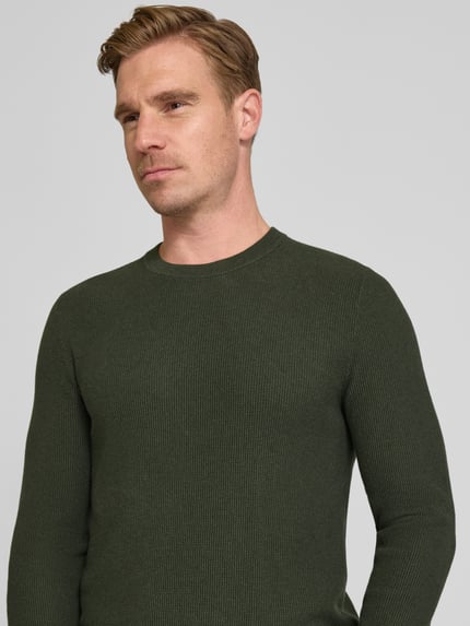 MCNEAL Strickpullover mit gerippten Abschlüssen Dunkelgruen Melange 3