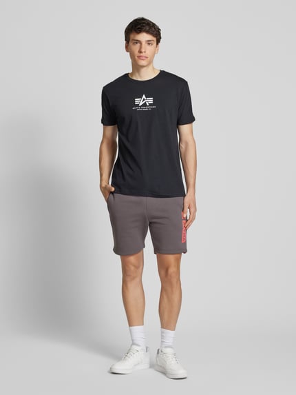 Alpha Industries Sweatshorts met elastische band en tunnelkoord Antraciet - 1