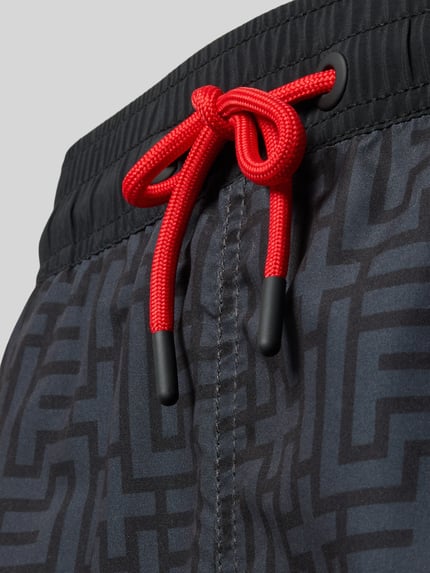 FIRE + ICE Regular Fit Badeshorts mit Tunnelzug Modell 'Nelson' Graphit 2