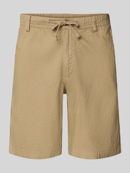 Produktfoto, Shorts mit Tunnelzug Modell 'JAIDEN' von Jack & Jones aus Baumwoll-Leinen-Mix in Beige, Regular-Fit, strukturierte Oberfläche