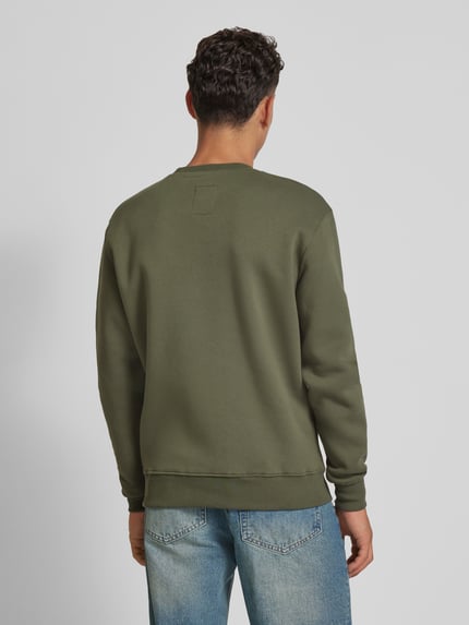 Alpha Industries Bluza z Nadruk z logo Model 'BASIC SWEATER' Oliwkowy 5
