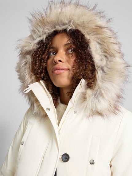 ONLY Taillierter Parka mit Kunstfellbesatz Modell 'IRIS' Offwhite 3