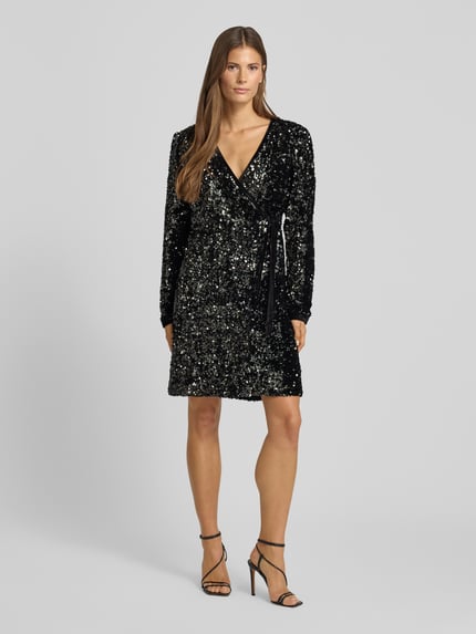 YAS Cocktailkleid mit Pailletten Modell 'ELLE' Dunkelgruen 1
