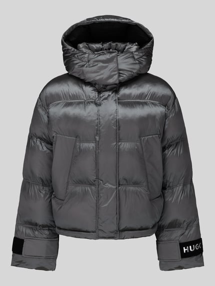 HUGO Blue Pufferjack met capuchon model 'Farida-2_B' Zilver - 2