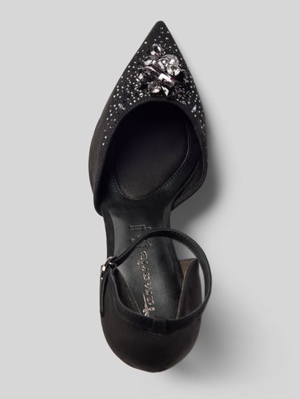 Tamaris Pumps mit Strassblüten-Applikation Black 3