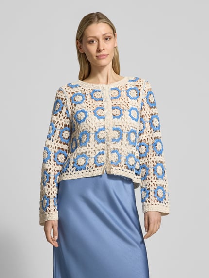 YAS Strickjacke in Häkel-Optik Modell 'YASCITOVA' Offwhite 4