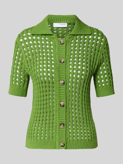 Selected Cardigan mit 1/2-Arm Modell 'ELLEN' Grass 2
