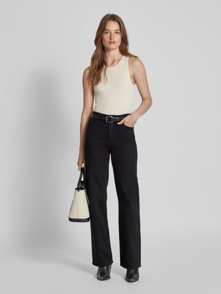 VERO MODA Wide Leg Jeans aus Baumwoll-Mix Modell 'TESSA' Black 1