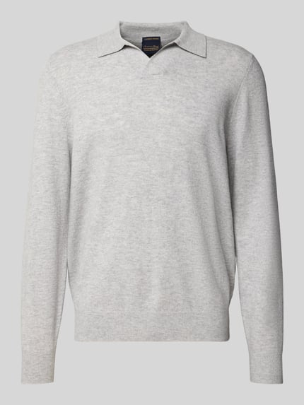 Christian Berg Men Gebreide pullover van mix van wol en kasjmier Lichtgrijs gemêleerd - 2