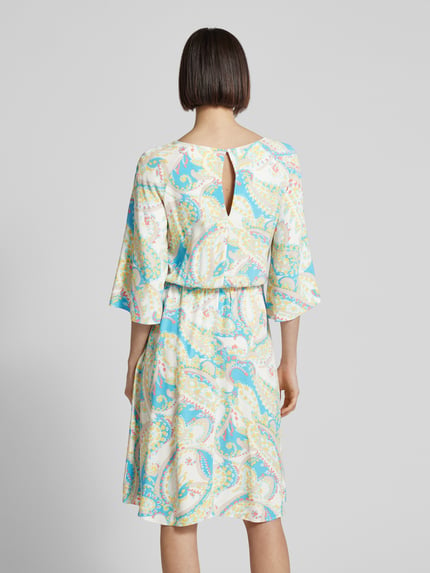 s.Oliver BLACK LABEL Knielanges Kleid mit Paisley-Muster GELB 5