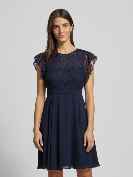Jake*s Cocktail Cocktailkleid mit Rundhalsausschnitt Marine Melange 4