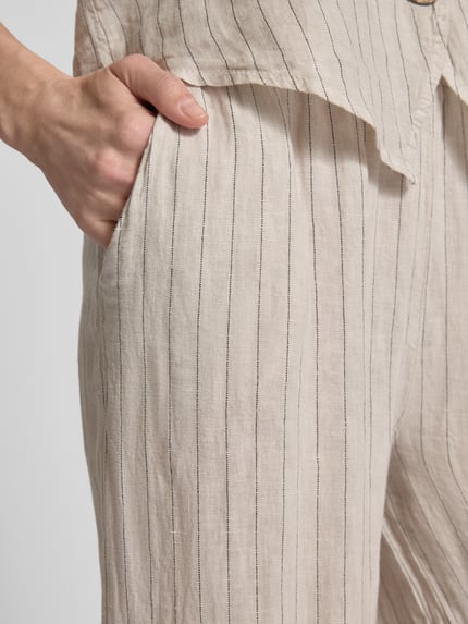 ZABAIONE Leinenhose mit elastischem Bund Beige 3