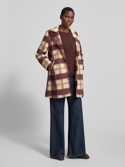 ZABAIONE Regular fit lange jas van wolmix model 'Ch44arlene' Bordeaux - 1