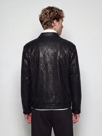 HUGO Bomberjacke mit glänzender Strukturoptik Black 5