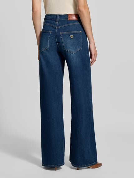 GUESS Straight Fit Jeans aus Baumwoll-Mix Modell 'BELLFLOWER' Dunkelblau 5