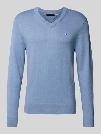 Tommy Hilfiger Regular Fit Pullover aus Baumwoll-Kaschmir-Mix Jeansblau 2