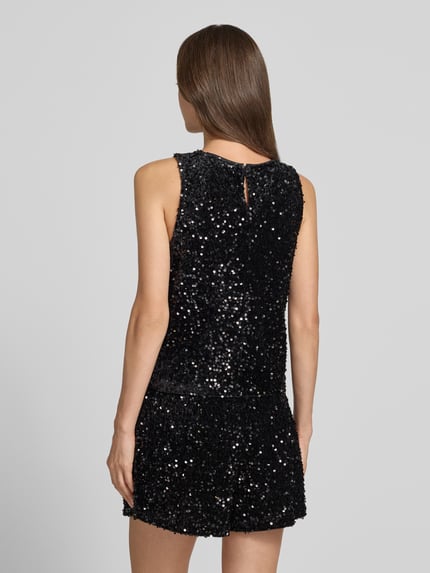 Jake*s Casual Kurzarmbluse mit Paillettenapplikation Black 5