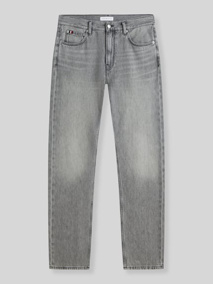 Tommy Hilfiger regular straight fit jeans van puur katoen Lichtgrijs - 2