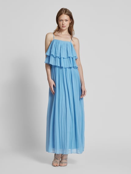 VILA Fließendes Maxikleid mit Volants Modell 'CHIFFON' Hellblau 4