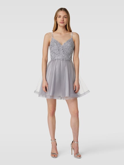 Laona Cocktailkleid mit Herz-Ausschnitt Silber 1