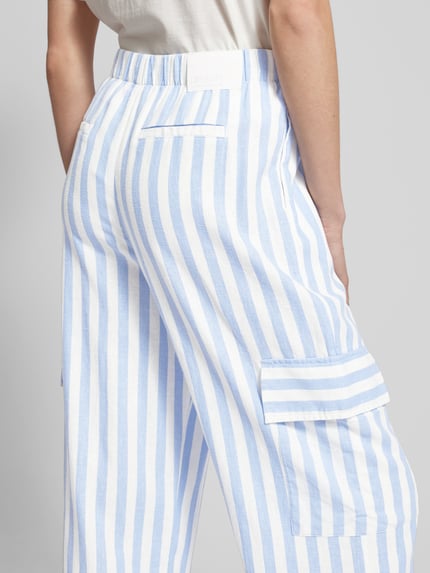 Tom Tailor Denim Regular Fit Leinenhose mit Cargotaschen Hellblau 3