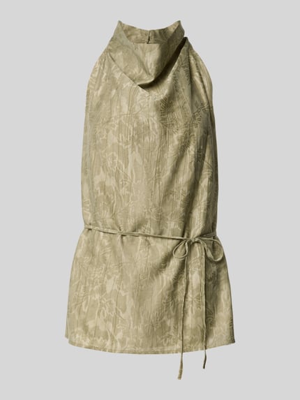 Neckholder-Blusentop mit Bindegürtel Shop The Look MANNEQUINE