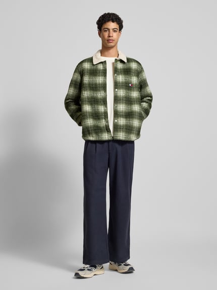 Tommy Jeans Oversized overhemdjack met all-over motief Olijfgroen - 1