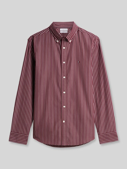 Tommy Hilfiger Body Fit Freizeithemd aus reiner Baumwolle Bordeaux 2