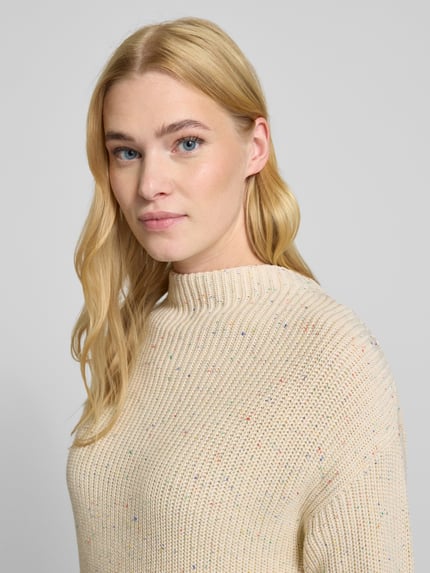 Jake*s Casual Oversized Strickpullover mit gerippten Abschlüssen Ecru 3