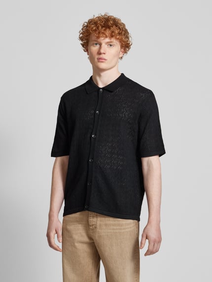 JACK & JONES Regular fit vrijetijdsoverhemd met polokraag, model 'TYLER' Zwart - 4