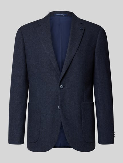 Christian Berg Men Sakko aus Polyester-Woll-Mix in Melange-Optik Blau 1