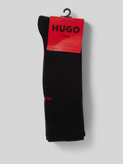 HUGO Socken mit Label-Detail im 3er-Pack Modell 'UNI COLORS' Black 3