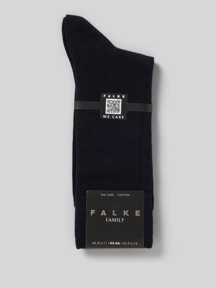 Produktfoto, Socken mit elastischen Rippenbündchen Modell 'Family SO' von Falke im Unifarbenes-Design mit Label-Detail für Herren