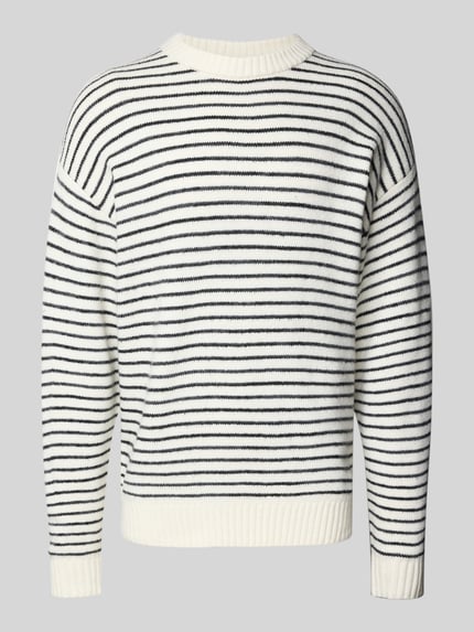 JACK & JONES Sweter z dzianiny ze wzorem w paski model ‘SOHO OLLIE’ Złamany biały 2