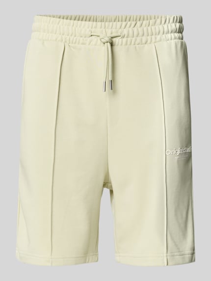 JACK & JONES Szorty z dzianiny dresowej z nadrukiem z logo model ‘KANE’ Miętowy 2