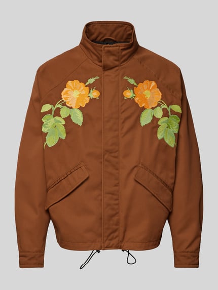 HUGO Jacke mit Motiv-Stitching Modell 'Brey' Mittelbraun 2
