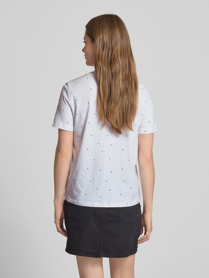 VERO MODA Regular Fit T-Shirt mit Motiv-Stitching Modell 'PAULINA' Weiss 5