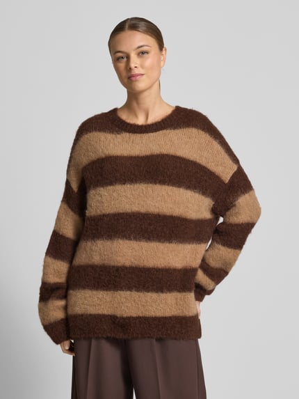 Smith and Soul Relaxed fit gebreide pullover met mix van wol en mohair Donkerbruin - 4