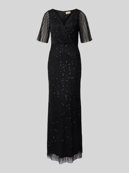 Lace & Beads Abendkleid mit V-Ausschnitt Black 2