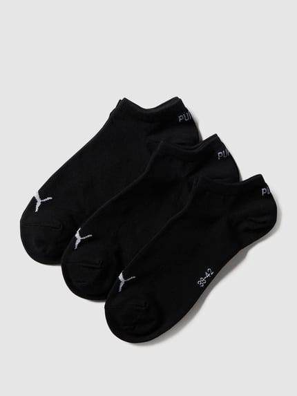 Produktfoto, Sneakersocken mit Logo im 3er-Pack von PUMA für Herren aus schwarzem Baumwoll-Mix mit Stretch-Anteil und körpernaher Passform