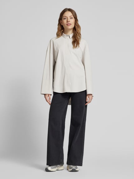 MM by Max Mara Relaxed Fit Bluse mit überschnittenen Schultern Modell 'PATELLA' Hellgrau 1
