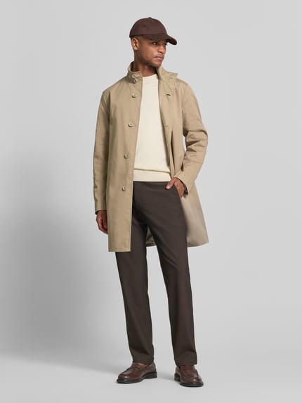 MCNEAL Regular fit lange jas met opstaande kraag Beige - 1