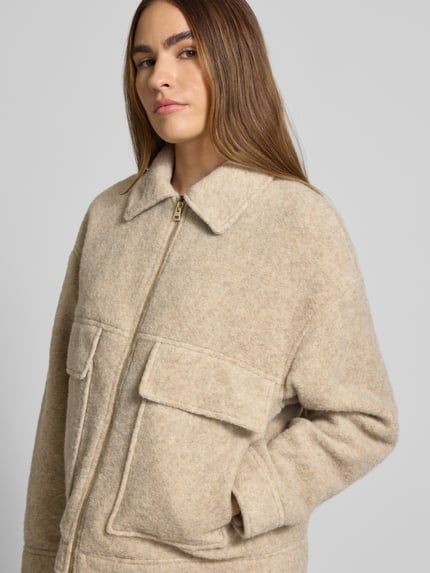 Jake*s Casual Regular fit jack met wol Beige gemêleerd - 3
