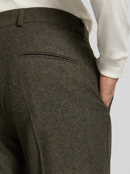 Tiger of Sweden slim fit broek van wolmix met katoenmodel 'Tenuta' Donkergroen - 3