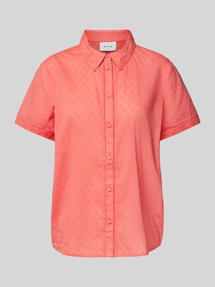 VILA Regular fit blouse met platte kraag, model 'TUTTY' Koraal - 2