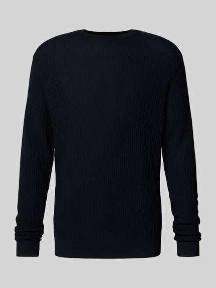 Emporio Armani Strickpullover mit gerippten Abschlüssen Marine 2