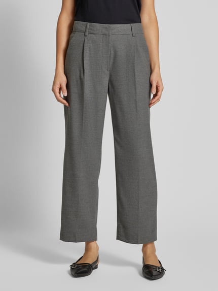MAC Flared Stoffhose mit Bundfalten Modell 'Sara Pleat' Hellgrau 4