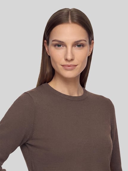 Betty Barclay Pullover mit Label-Detail Modell 'LT NOVEMBER' Dunkelbraun 3